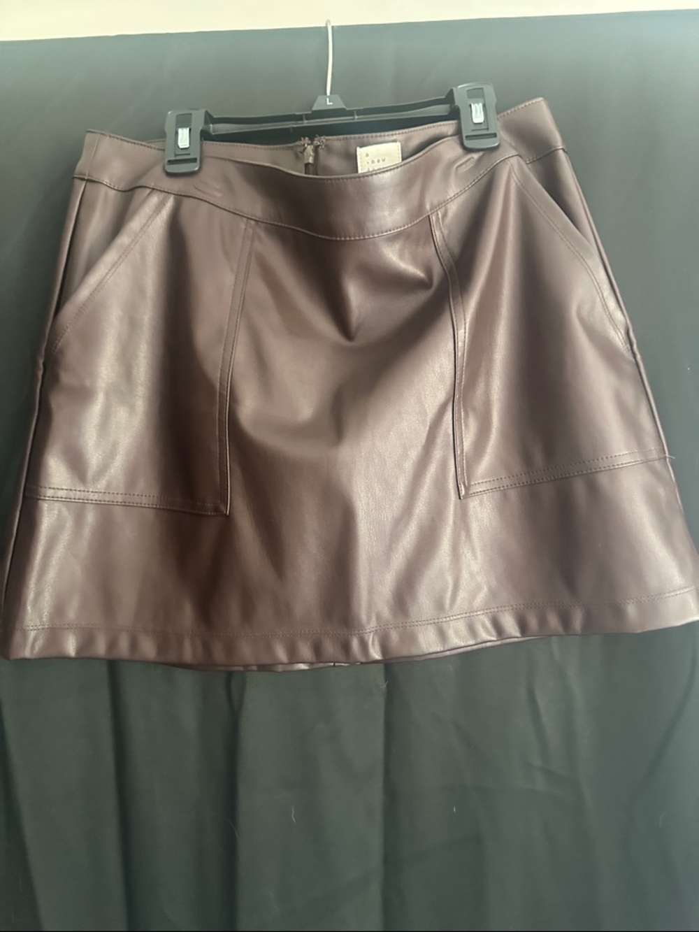 a new day Chocolate Brown Faux Leather Mini Skirt